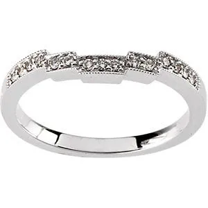 14k White Gold 1/8 CTW Diamond Band, Size 7