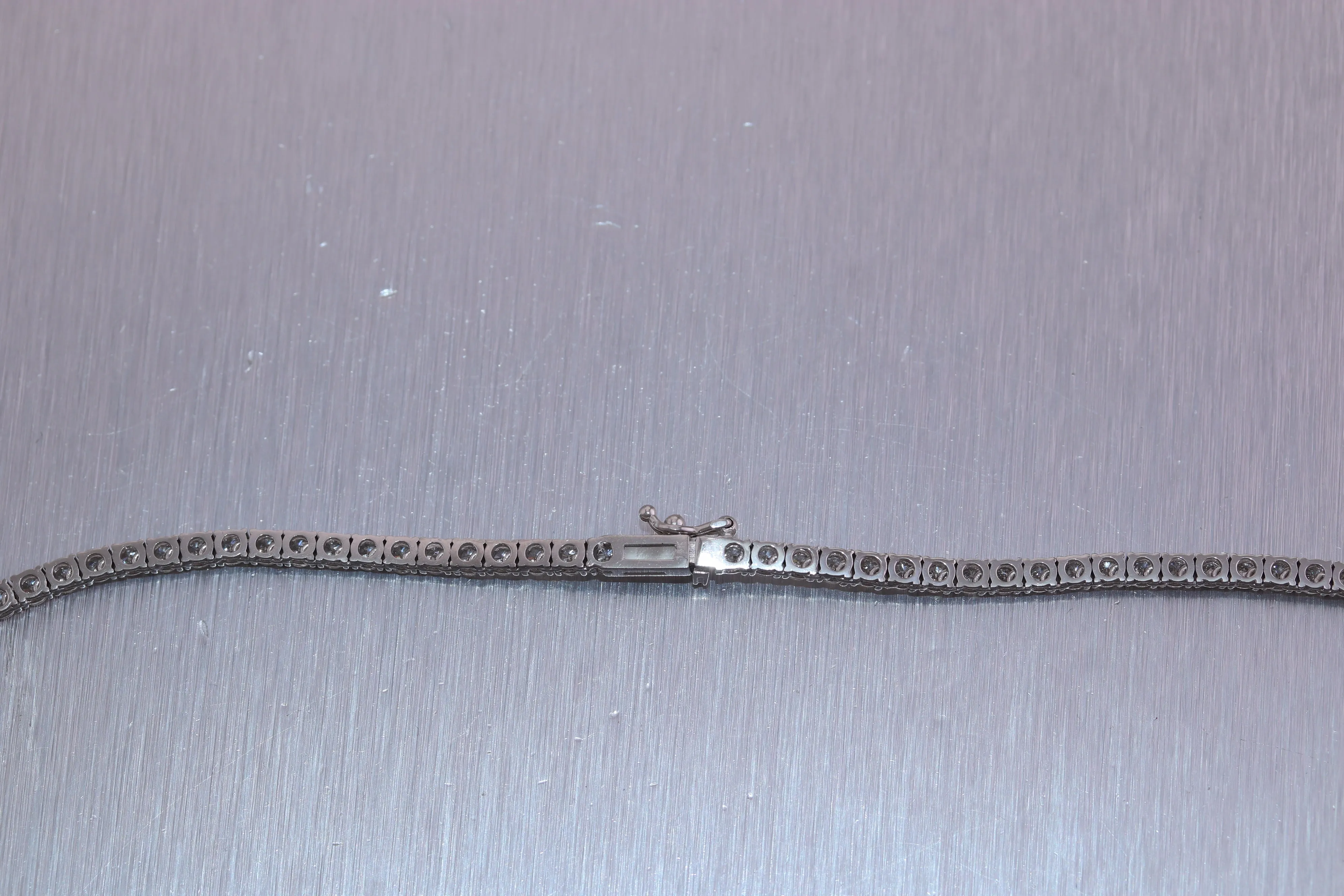 14k White Gold 8.12ctw Diamond Tennis 17" Necklace