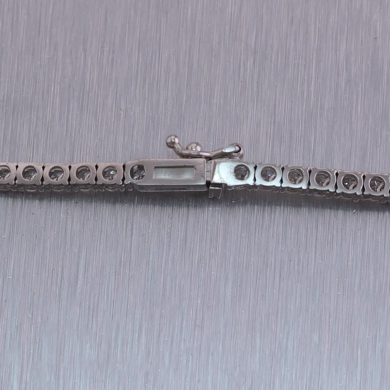 14k White Gold 8.12ctw Diamond Tennis 17" Necklace