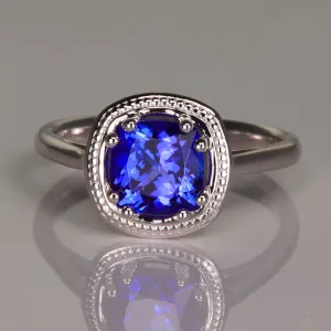 14K White Gold and Tanzanite Ring 1.87 Carats