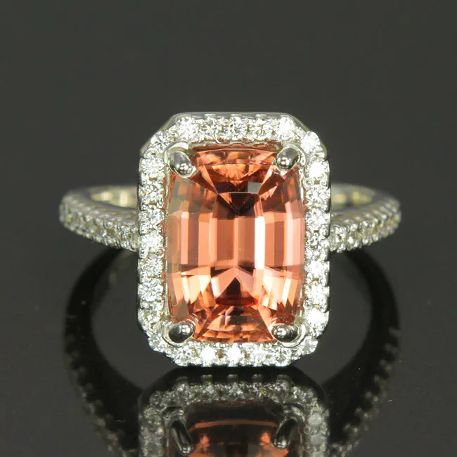 14K White Gold Imperial Zircon Ring 6.79 Carats by Christopher Michael