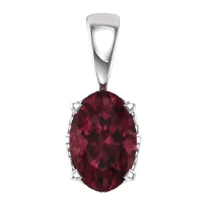 14k White Gold Mozambique Garnet Pendant