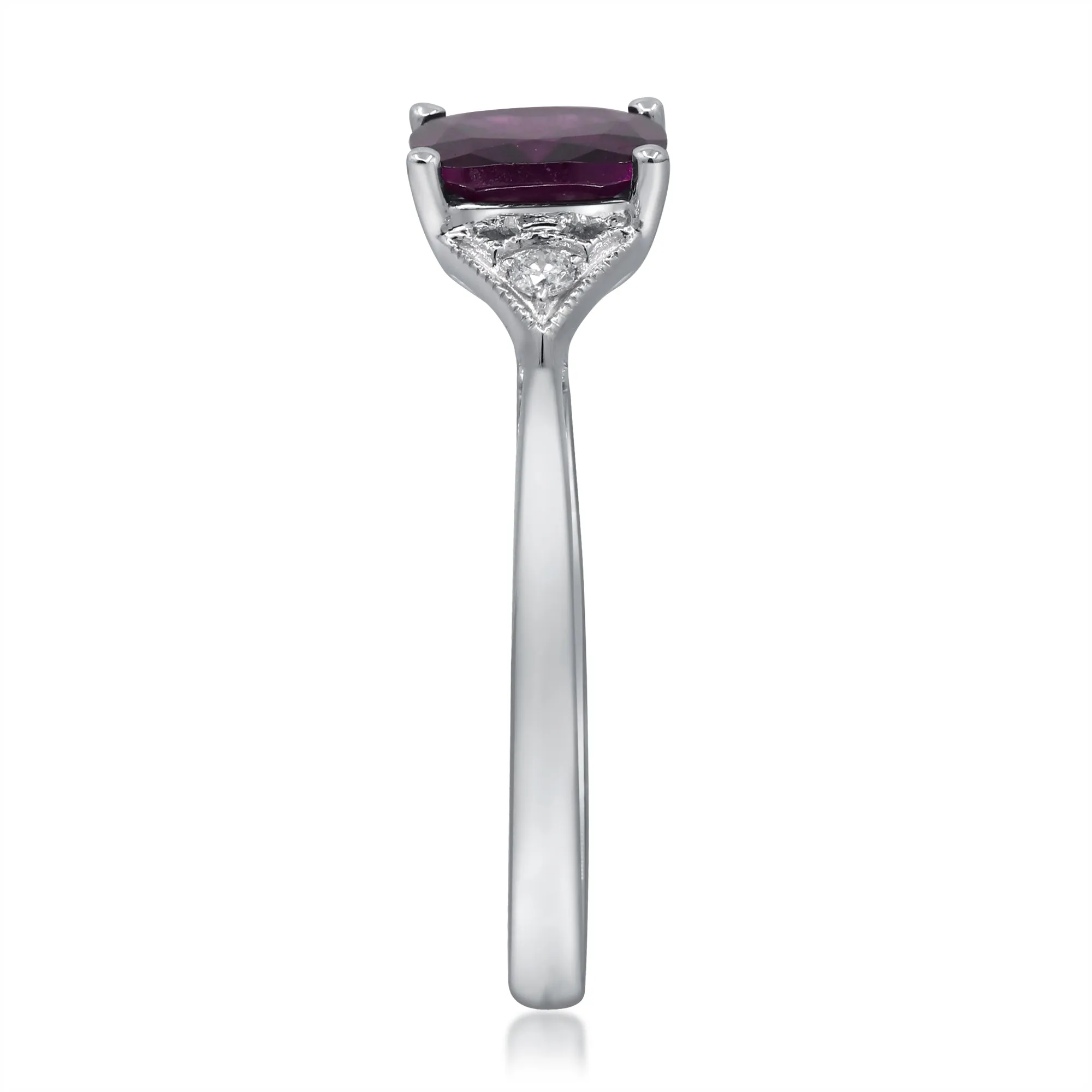 14K White Gold Rhodolite Ring