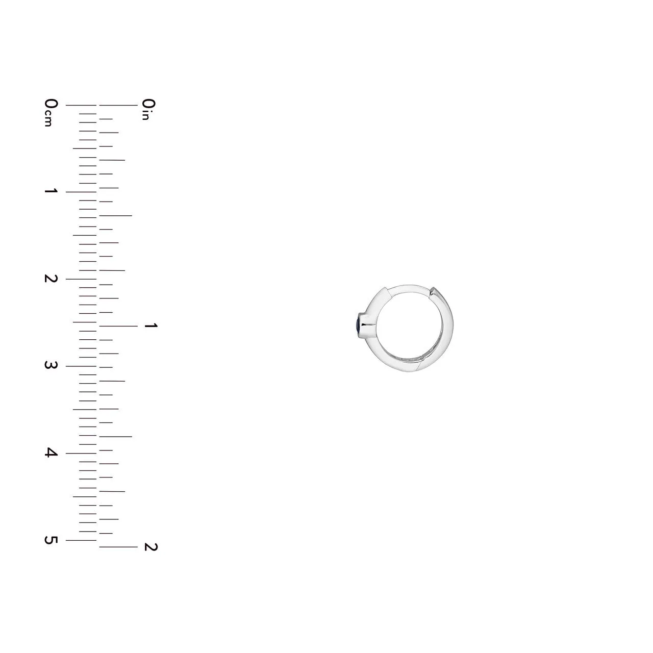 14k White Gold Sapphire Bezel Mini Hoops