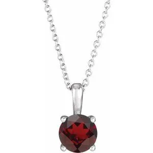 14K White Mozambique Garnet 16-18" Necklace