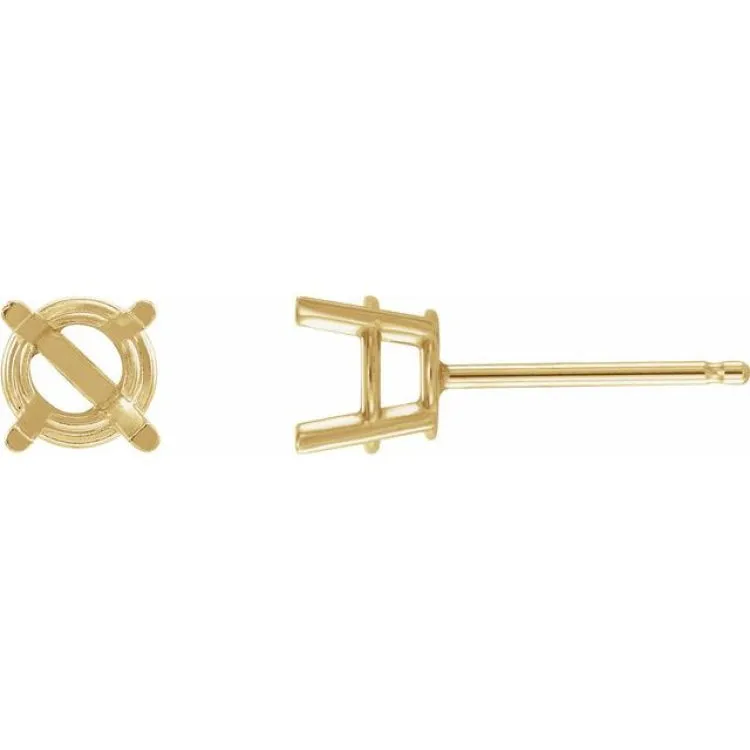 14K Yellow 8 mm Lab-Grown Pink Sapphire Stud Earrings