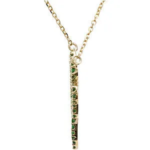 14k Yellow Gold Genuine Tsavorite Garnet Clover Necklace