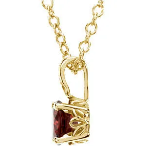 14k Yellow Gold Mozambique Garnet 18" Necklace