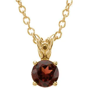 14k Yellow Gold Mozambique Garnet 18" Necklace