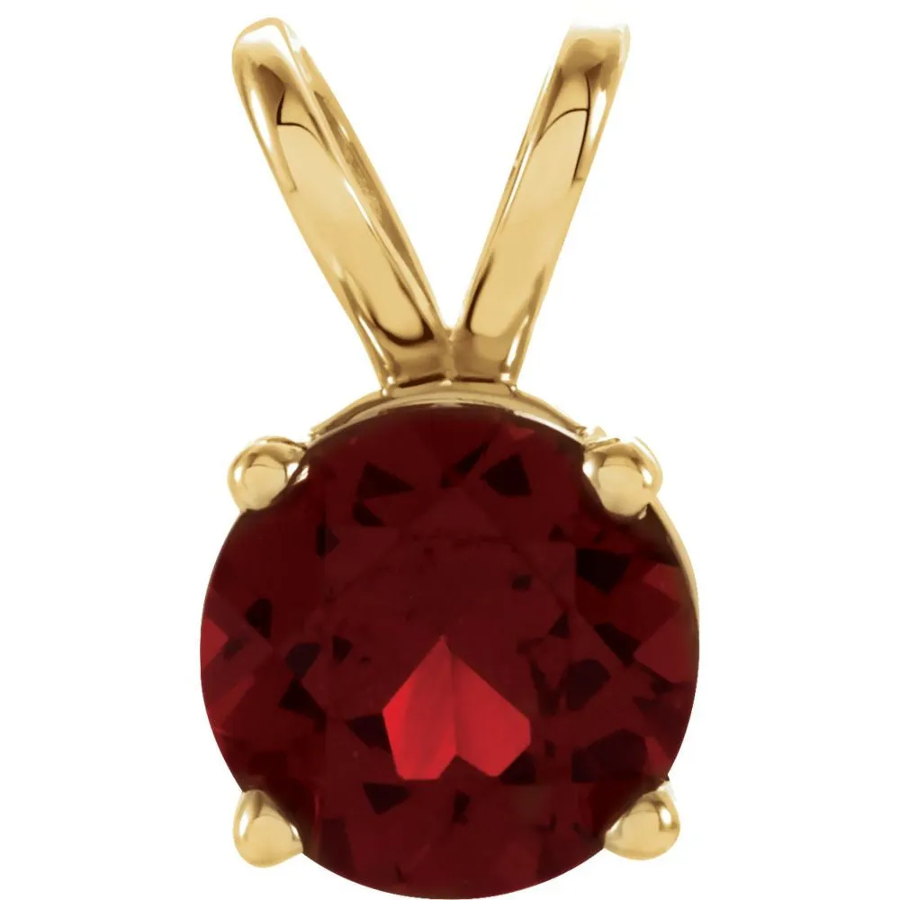 14k Yellow Gold Mozambique Garnet Pendant