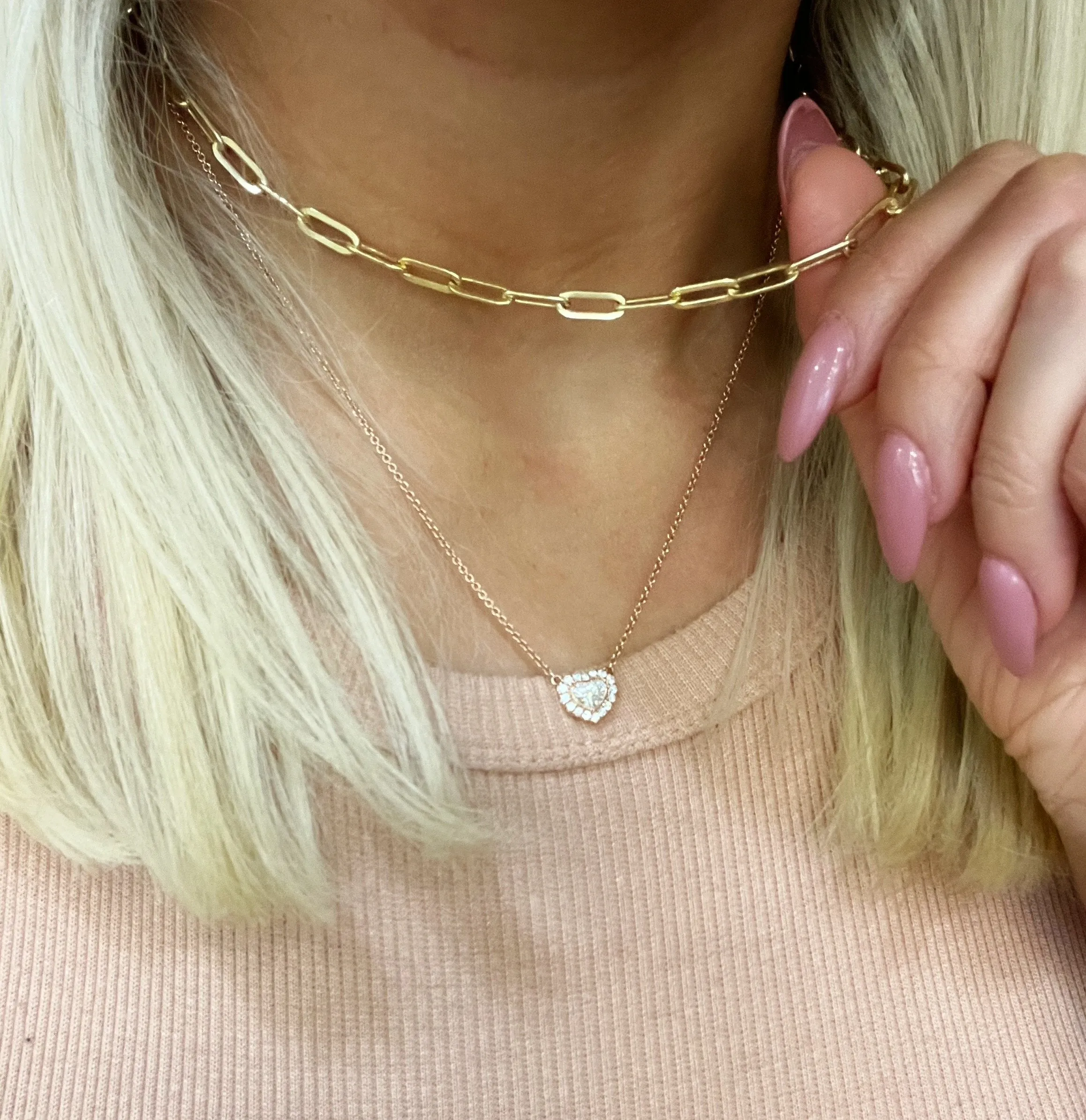 14K Yellow Gold Paper Clip Chain