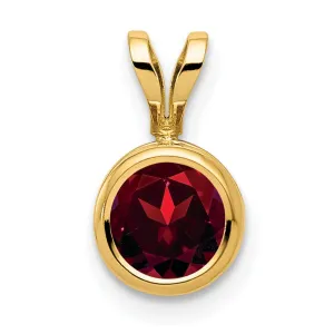 14k Yellow Gold Round Bezel Pendant