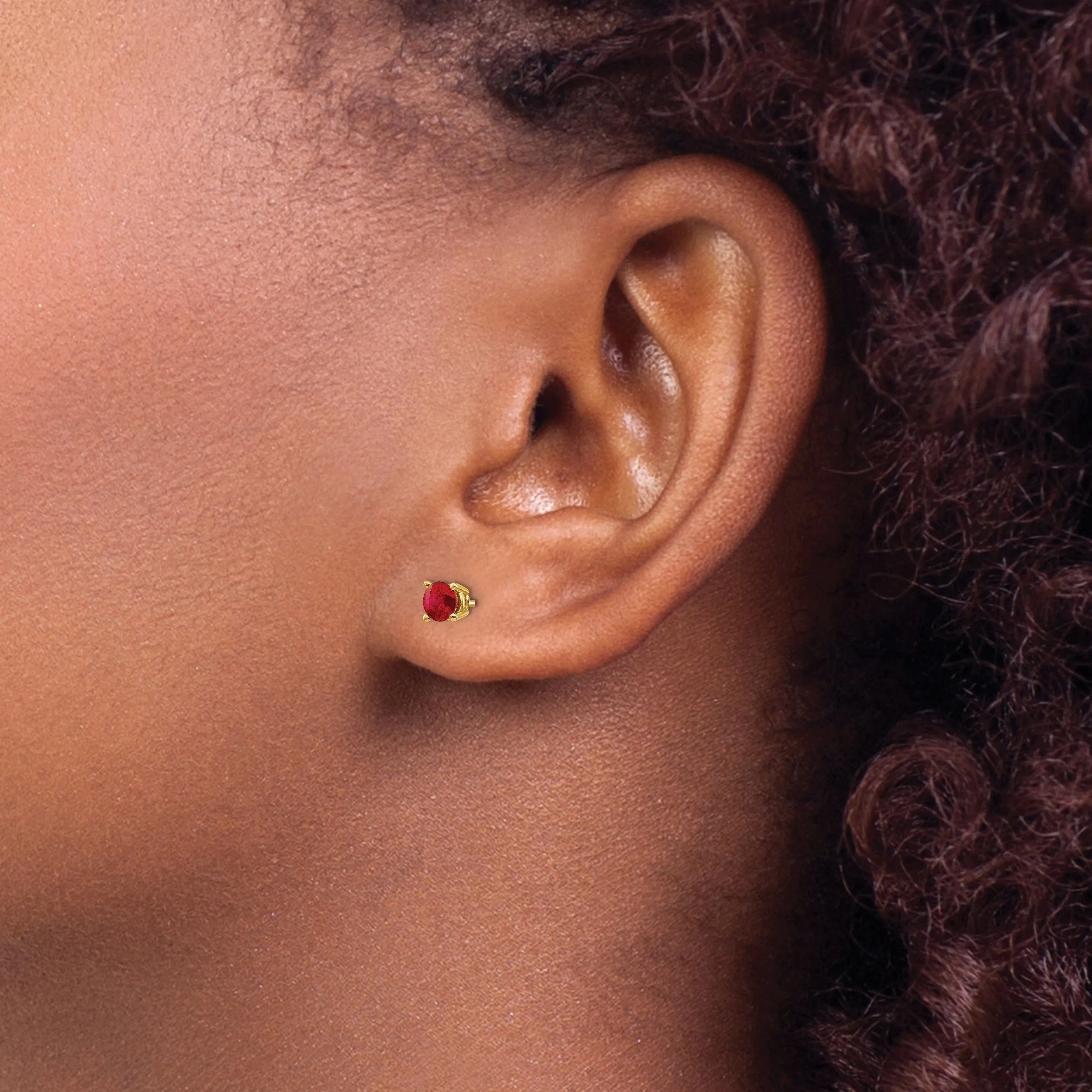 14k Yellow Gold Ruby Earrings