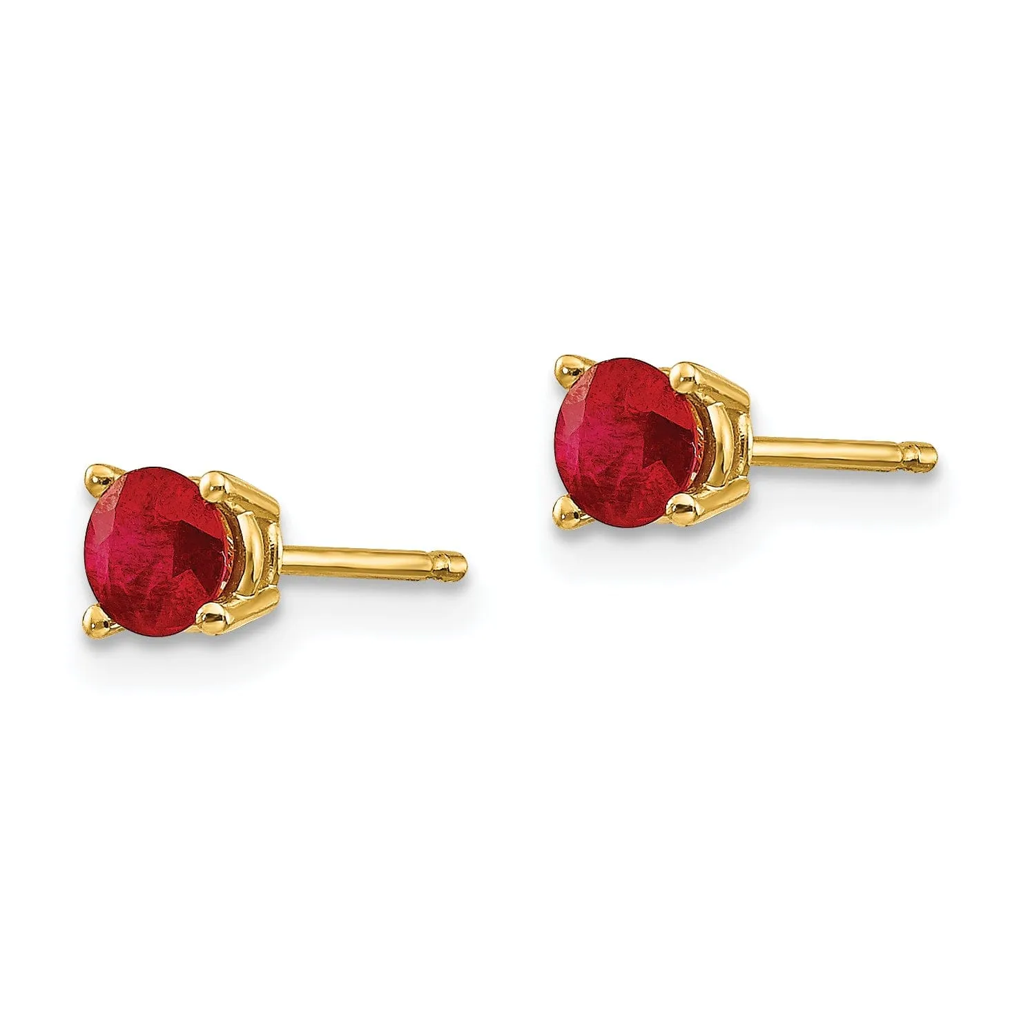14k Yellow Gold Ruby Earrings