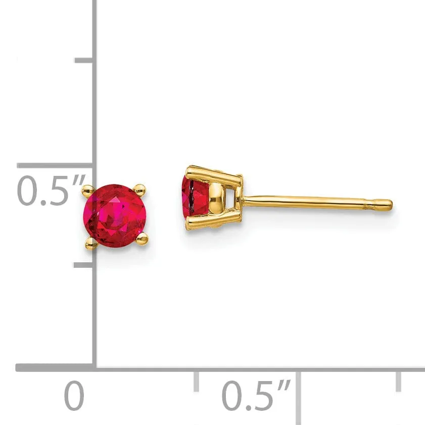 14k Yellow Gold Ruby Earrings