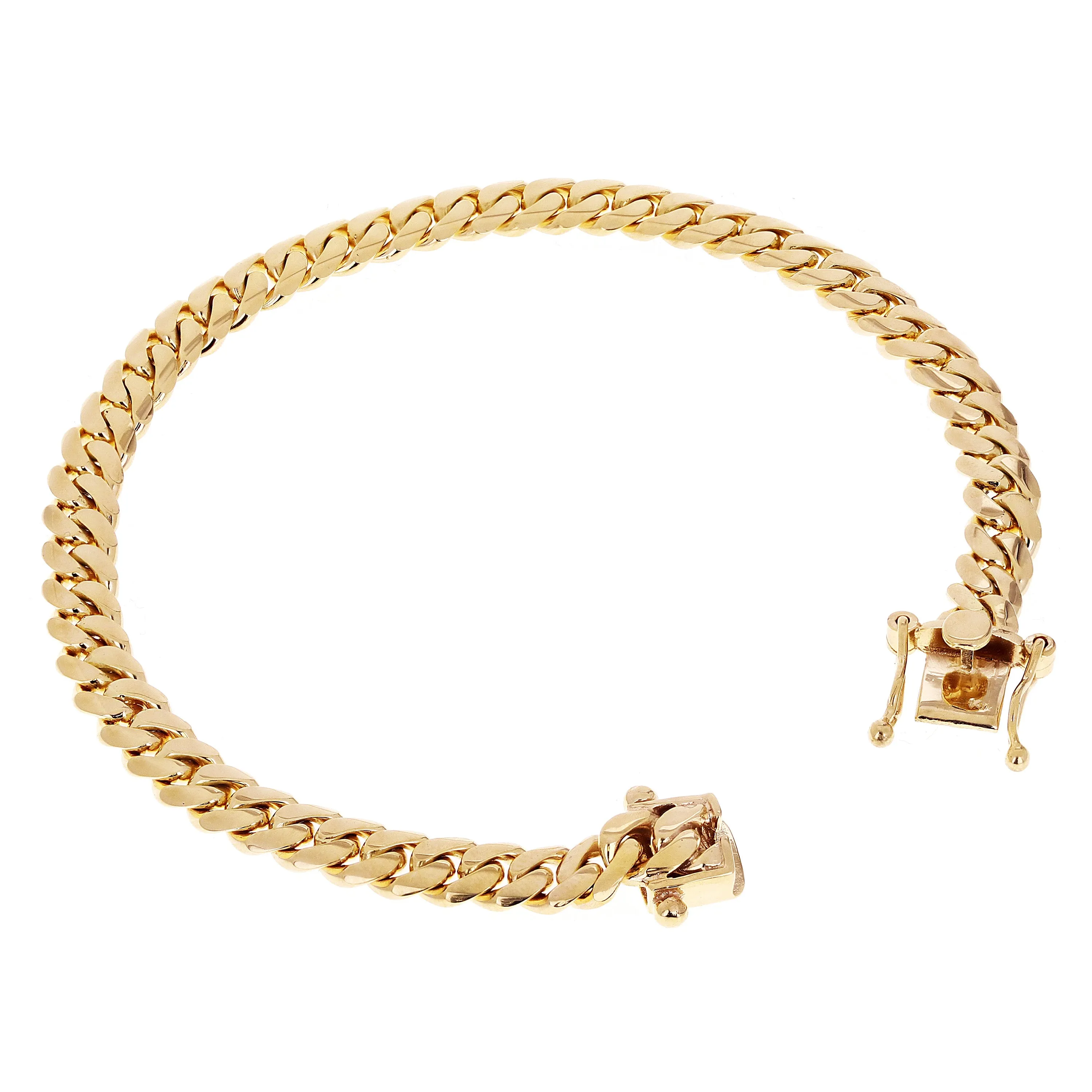 14k Yellow Gold Solid Miami Cuban Link Chain Bracelet 8.25" 6.9mm 31.4 grams