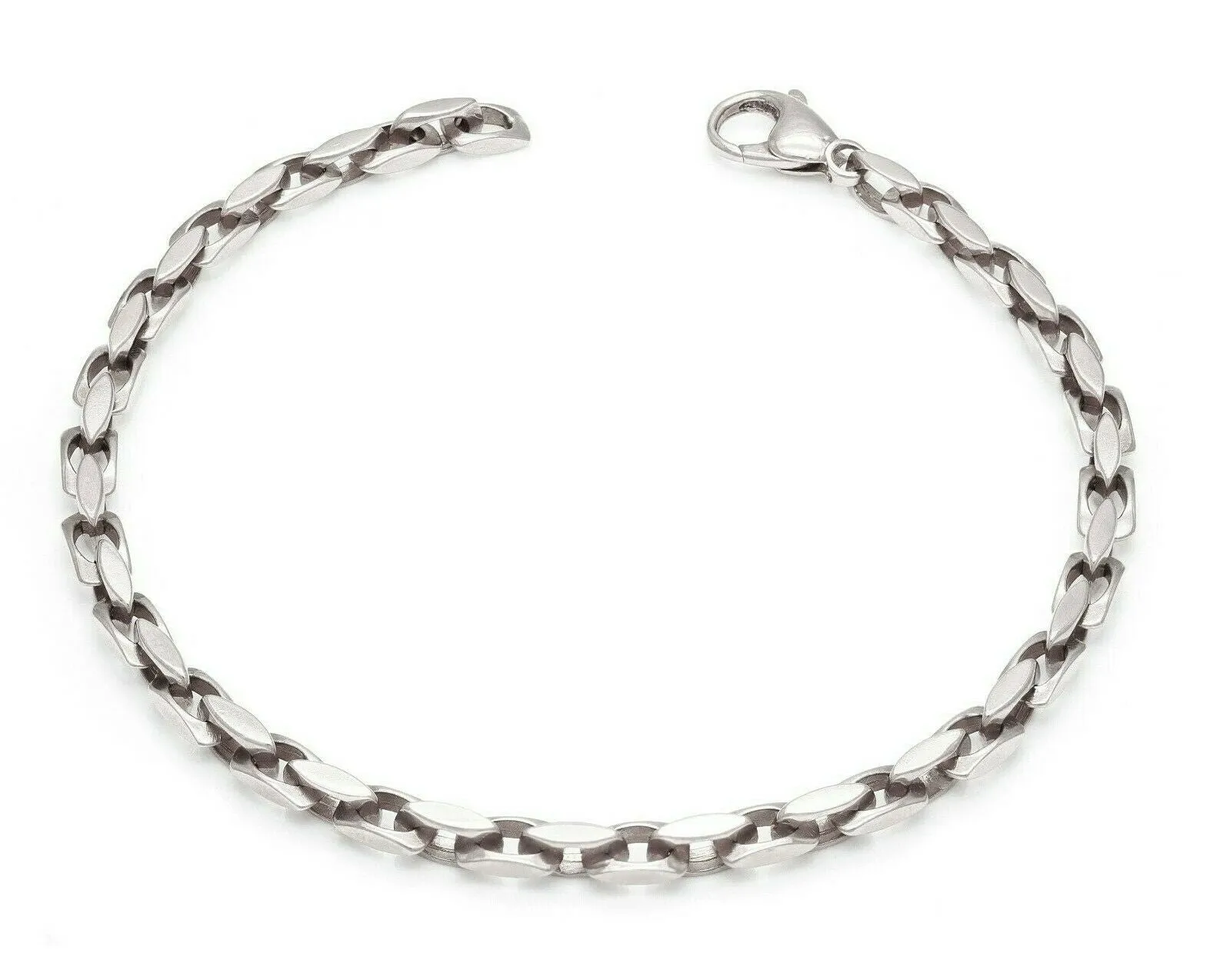 14k Yellow White or Rose Gold Handmade Fashion Link Bracelet 8" - 8.5" 4.35mm