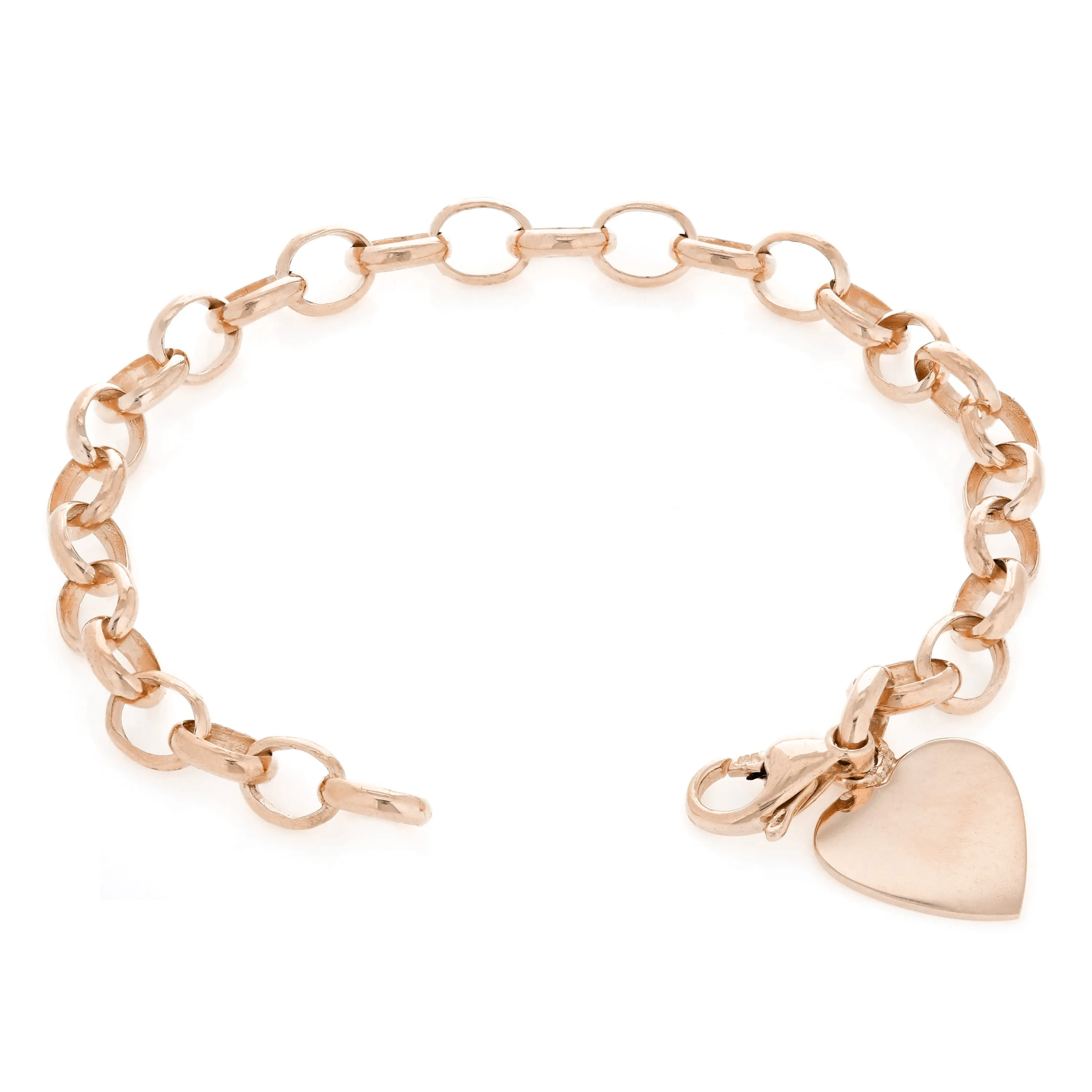 14k Yellow White or Rose Gold Handmade Fashion Link Bracelet 8" - 8.5" 4.35mm