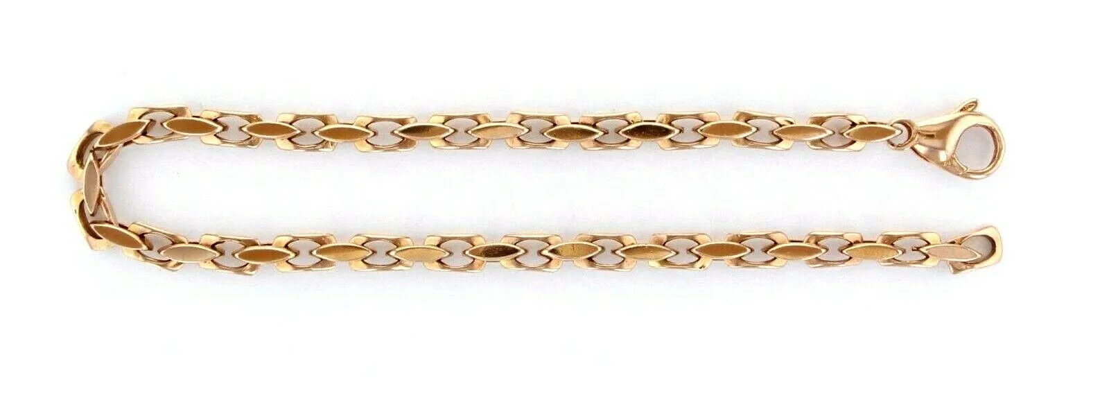 14k Yellow White or Rose Gold Handmade Fashion Link Bracelet 8" - 8.5" 4.35mm