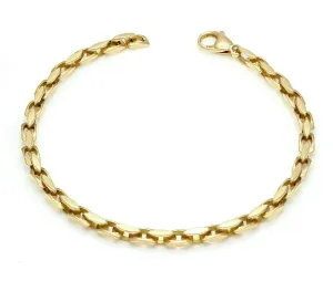 14k Yellow White or Rose Gold Handmade Fashion Link Bracelet 8" - 8.5" 4.35mm