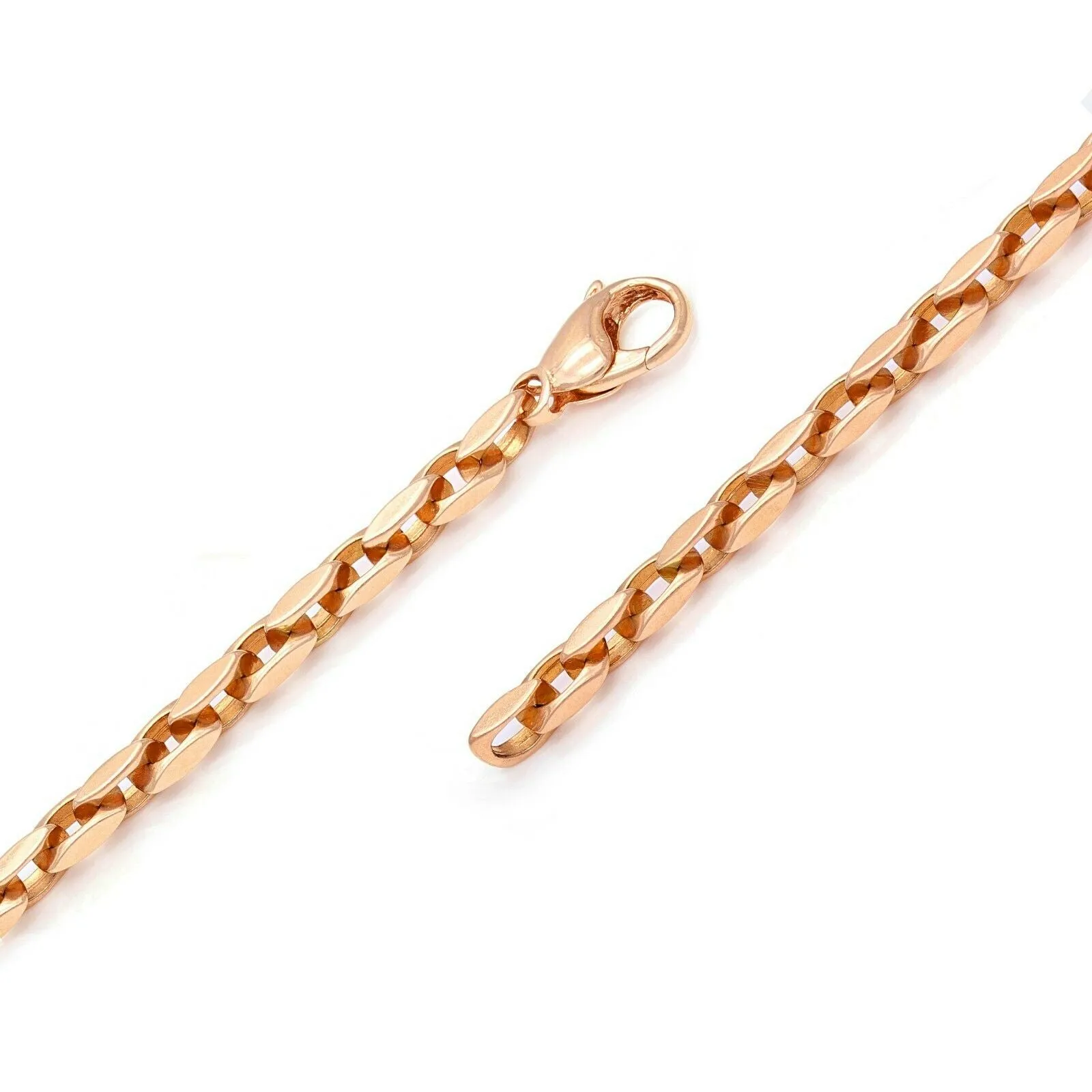 14k Yellow White or Rose Gold Handmade Fashion Link Bracelet 8" - 8.5" 4.35mm