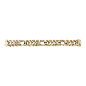 14kt Gold 7.5 inches Yellow Finish 17mm 3 1 Link Bracelet with Box Clasp