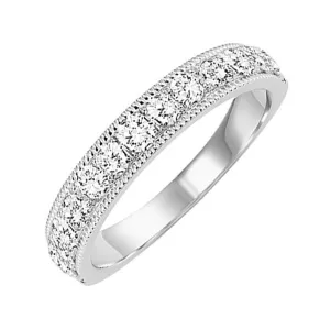 14KT White Gold & Diamond Classic Book Diamond Overatures Band Ring  - 1/4 ctw