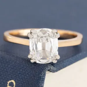 1.51ct Elongated Old Mine Cut Diamond Solitaire, GIA E SI1