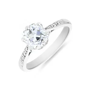 1.63ct Florrie Old Cushion Cut Diamond with Milgrain Shoulders | Pre-Loved | 18K White Gold