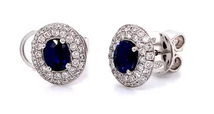 1.70ct tw Diamond And Sapphire Stud Earrings