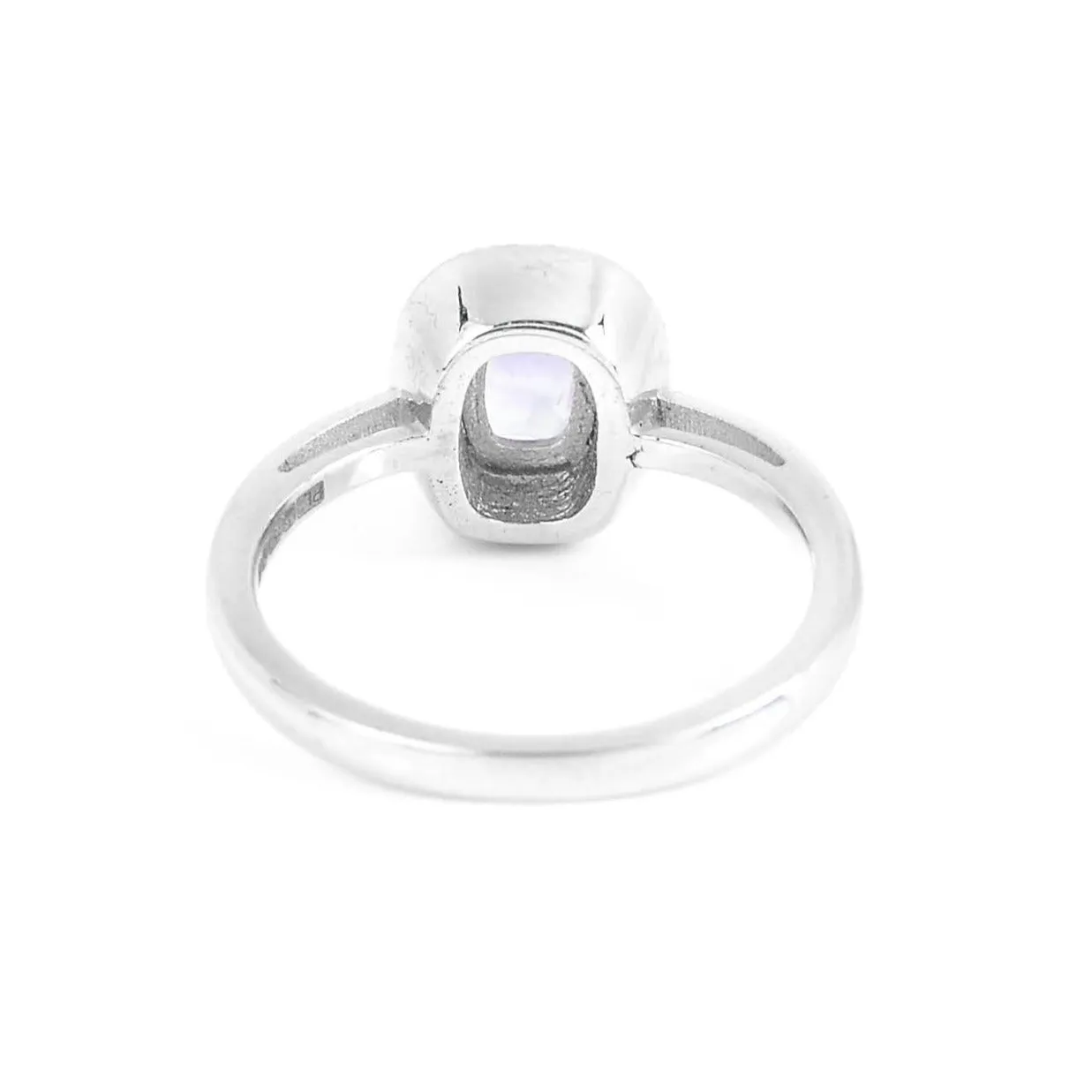 18ct White Gold & 0.82ct Cushion Cut Amethyst & 0.10ct Diamond Halo Ring