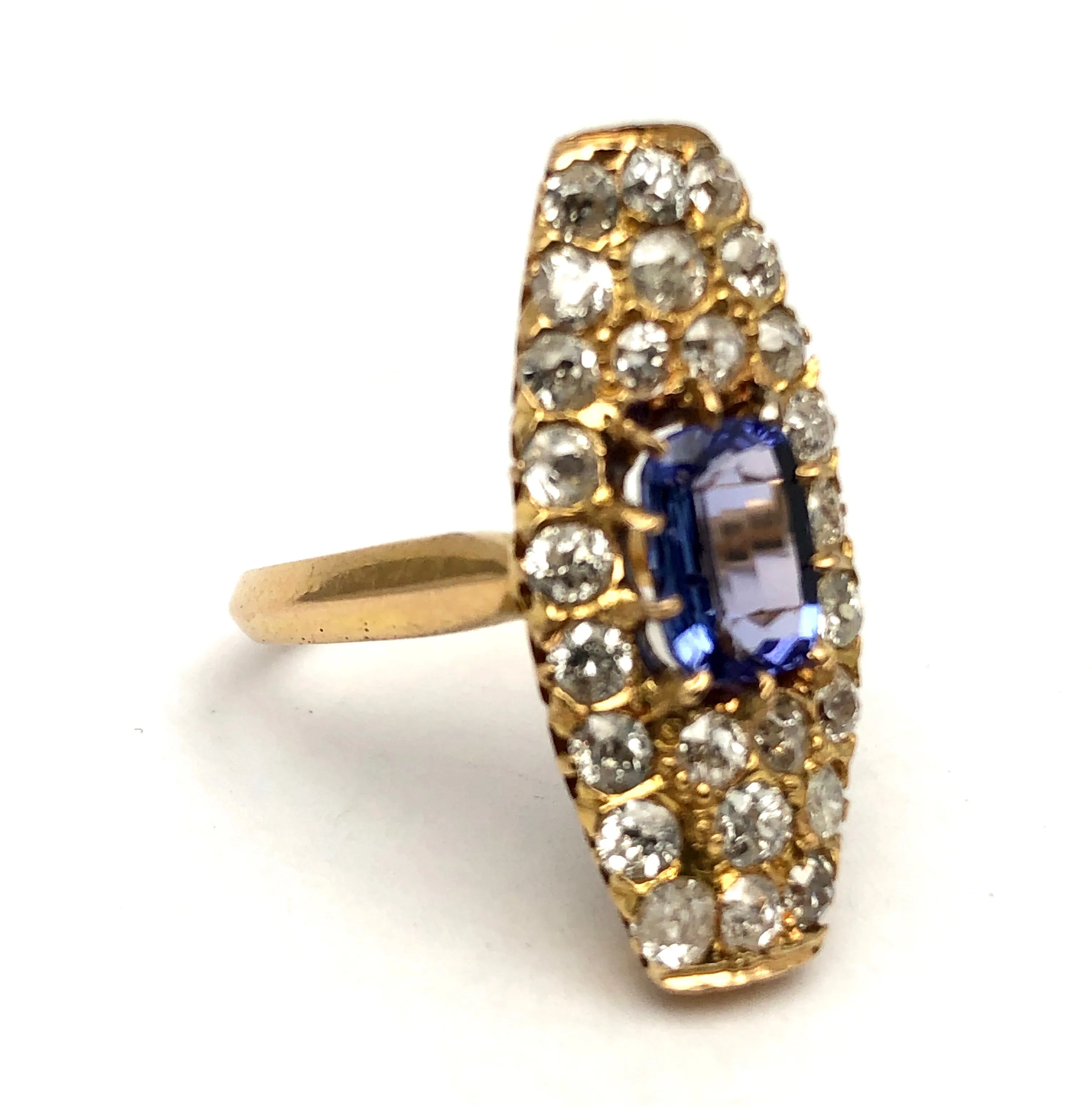 18k Antique Tanzanite Diamond Ring