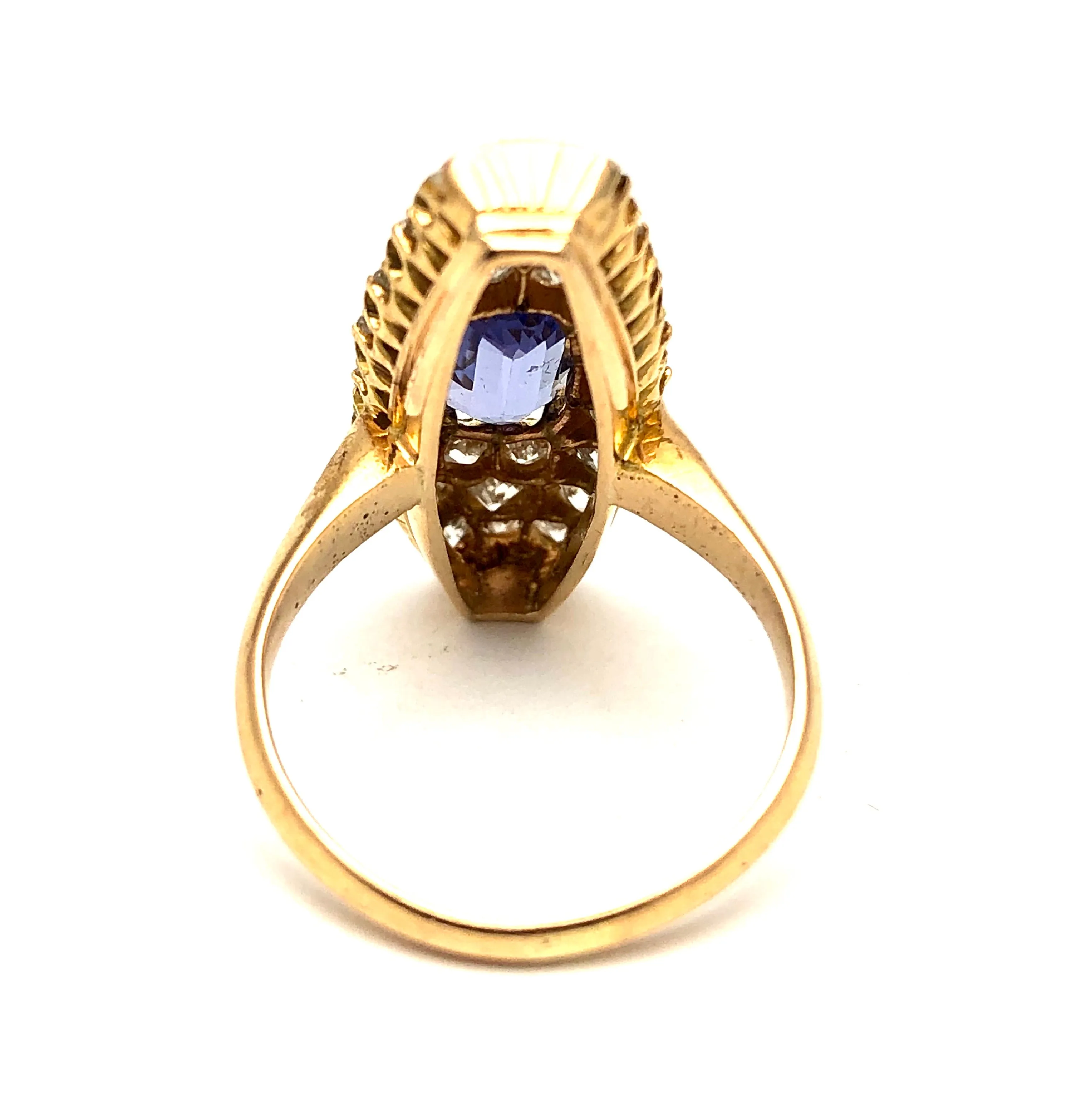 18k Antique Tanzanite Diamond Ring