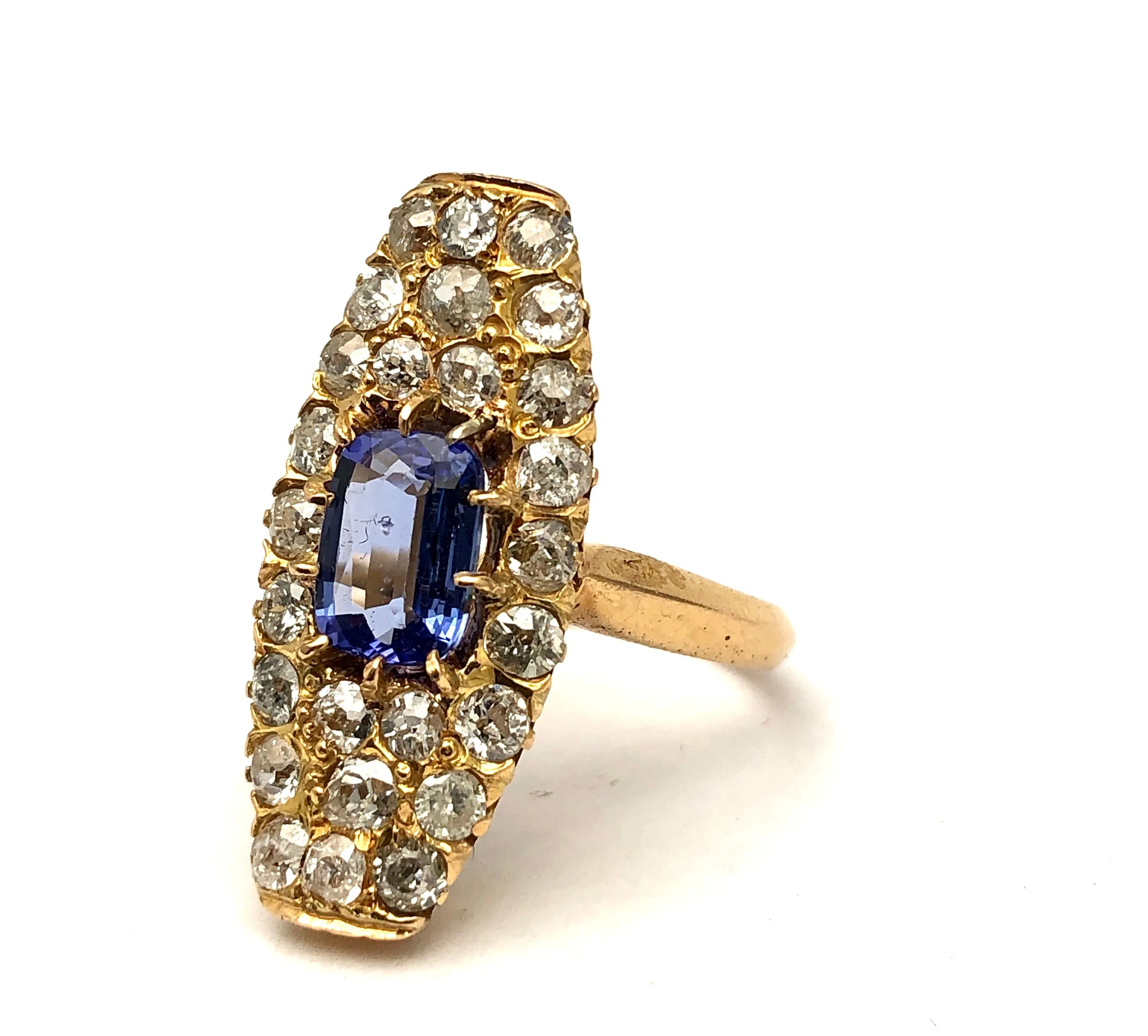 18k Antique Tanzanite Diamond Ring
