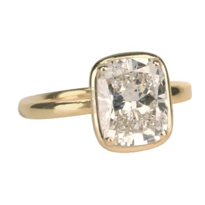 18K Gold "Haley" Ring with Elongated Cushion-Cut Lab Grown Diamond