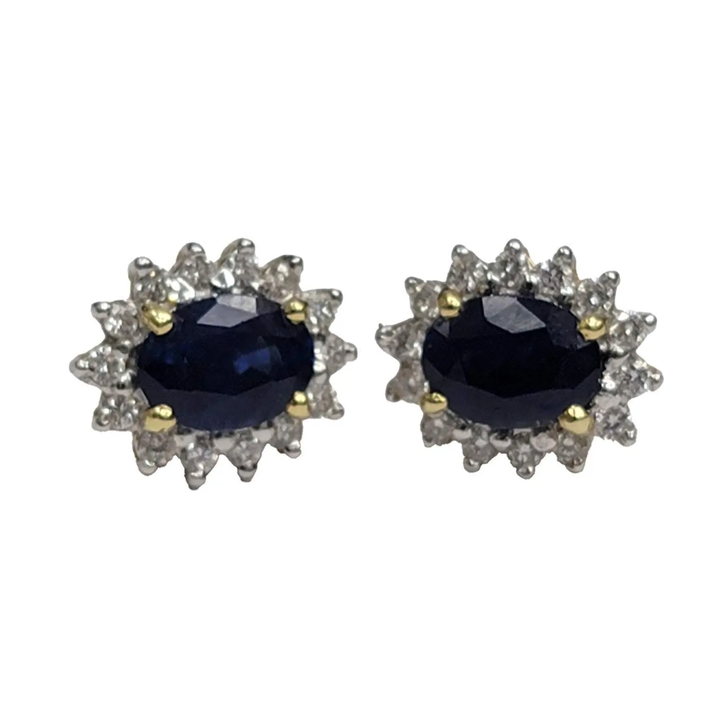 18K Sapphire Diamond Earrings