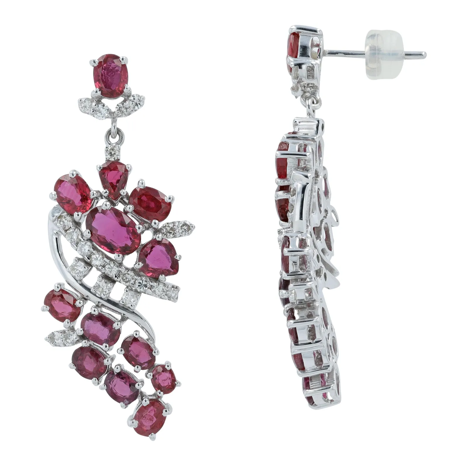 18K WG .84 CTW Ruby Earrings