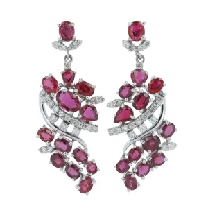 18K WG .84 CTW Ruby Earrings