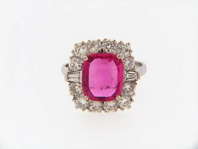 18K-WG PINK SAPPHIRE AND DIAMOND RING