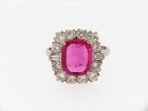 18K-WG PINK SAPPHIRE AND DIAMOND RING