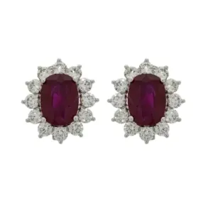 18K WG Ruby & Diamond Earrings