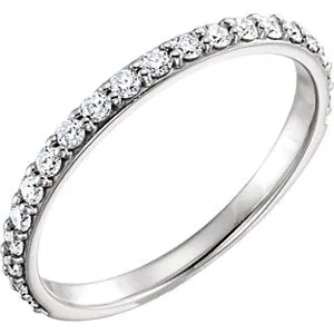 18K White 3/8 CTW Diamond Band