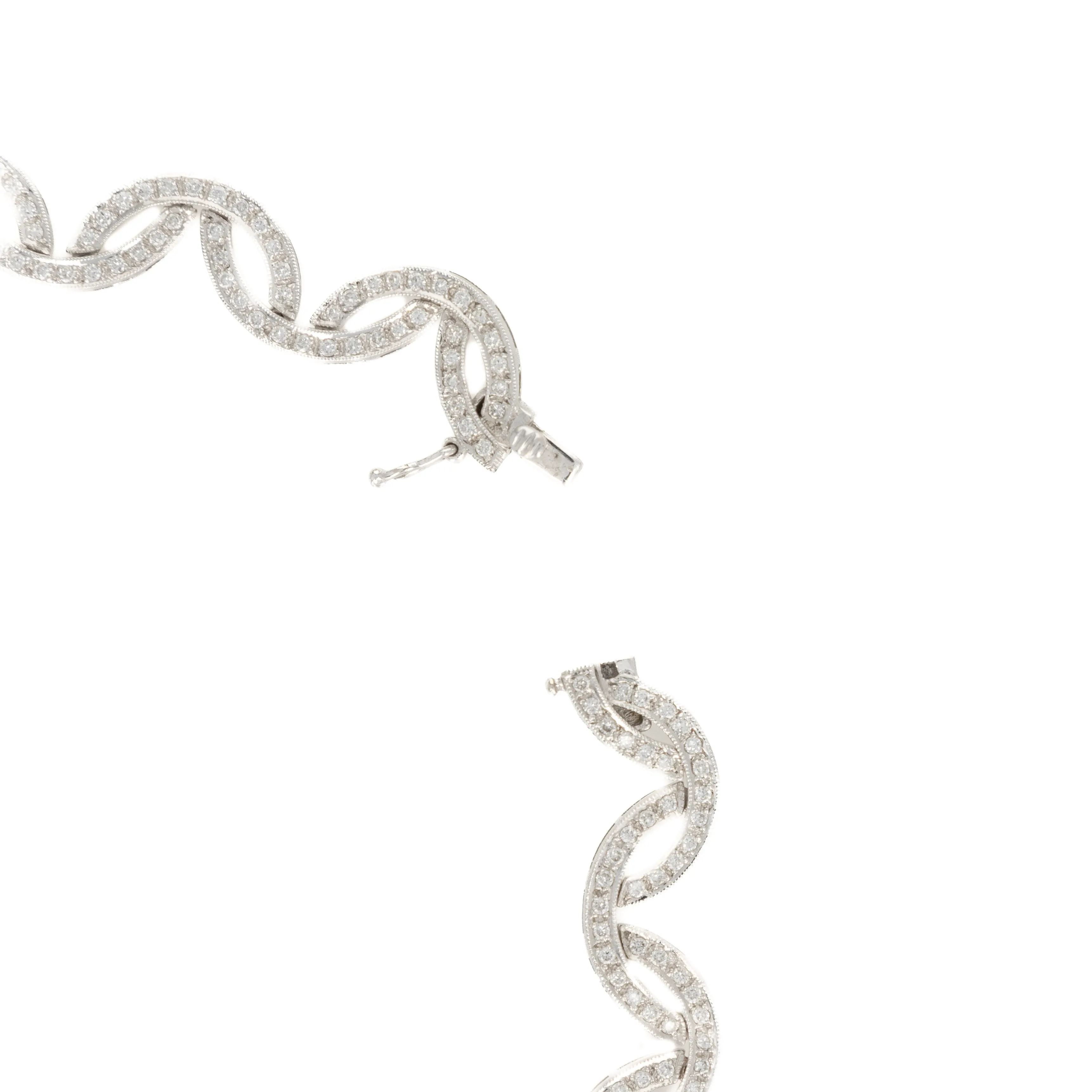 18K White Gold 5.35 Carat Diamond Swirl Choker Necklace