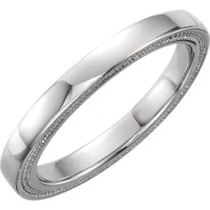 18K White Matching Band Size 6.5