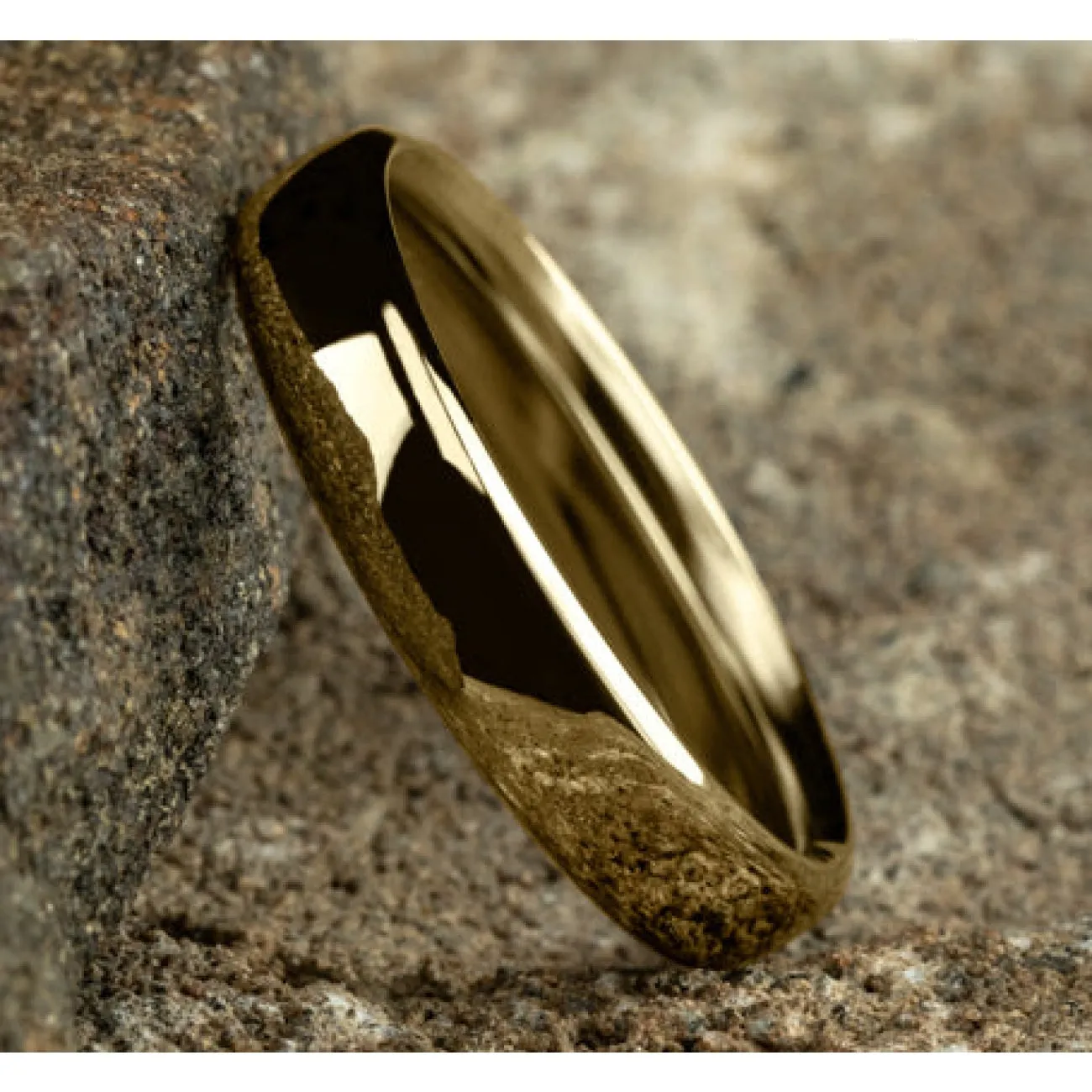 18K Yellow Gold Euro Dome Comfort Fit 4.5 Wedding Band Ring