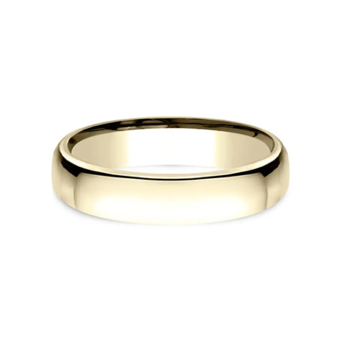 18K Yellow Gold Euro Dome Comfort Fit 4.5 Wedding Band Ring