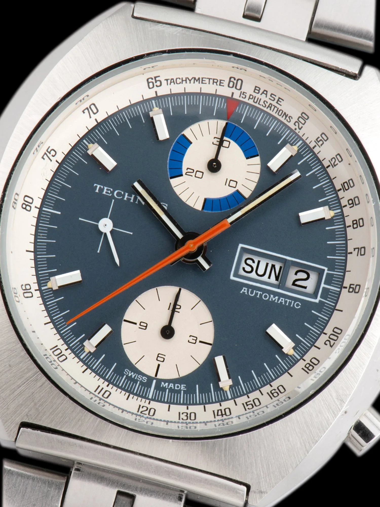 1970s Technos Automatic Chronograph (Ref. 10767) Blue Dial