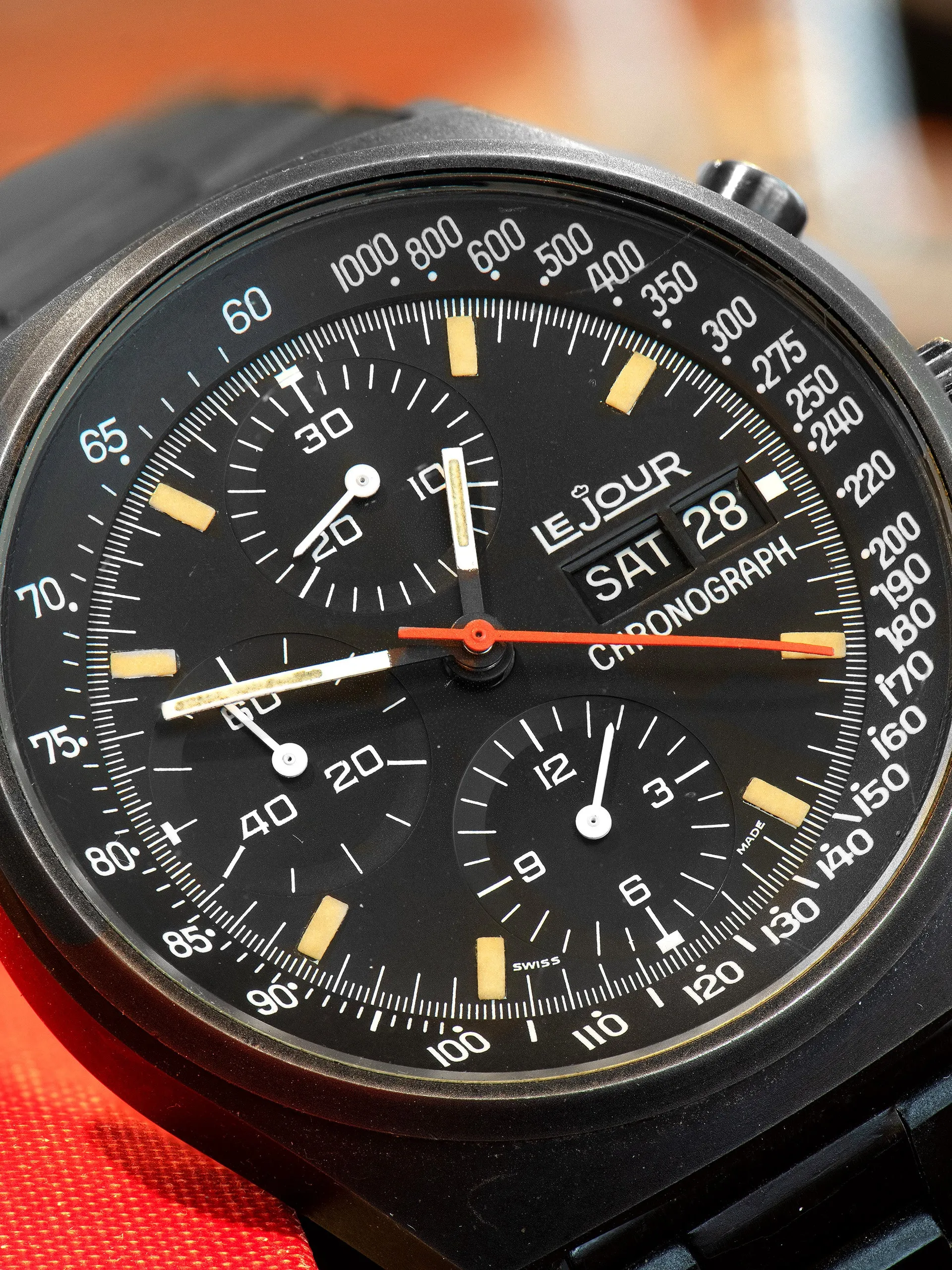 1980s LeJour Chronograph (Ref. 7750) Original PVD "Top Gun"