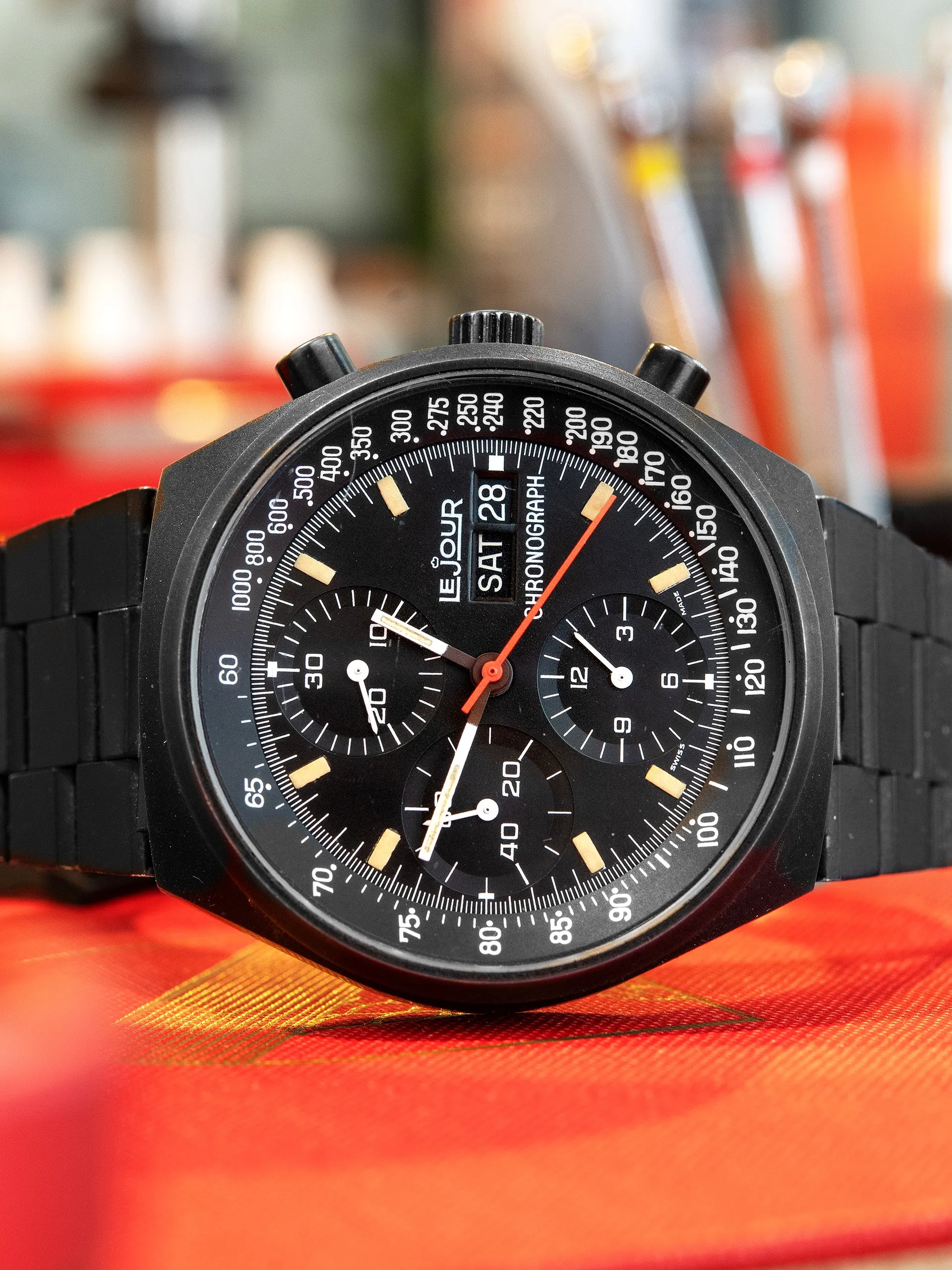 1980s LeJour Chronograph (Ref. 7750) Original PVD "Top Gun"