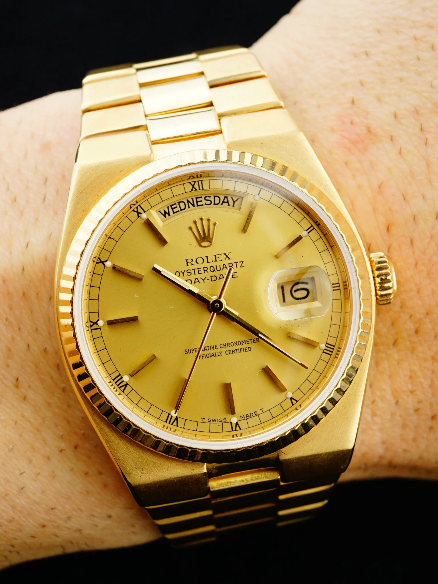 1982 Rolex Oyster Quartz Day-Date (Ref. 19018) Champagne Dial